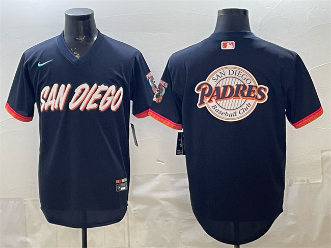 Men's San Diego Padres Team Big Logo Obsidian 2026 City Connect Stadium Stitched Baseball Jersey